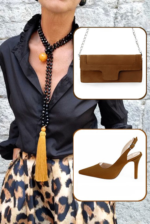 Women's caramel brown elegant slingback heels. Pointed toe. High slim heel - Top view